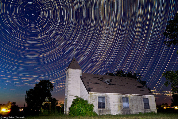 Star Trails Above the Old Hawthicket Church